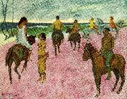 Paul Gauguin ryttare pa stranden oil painting reproduction